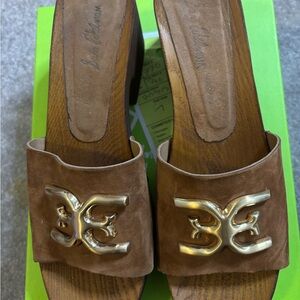 Sam Edelman Brown Suede Slide Sandals